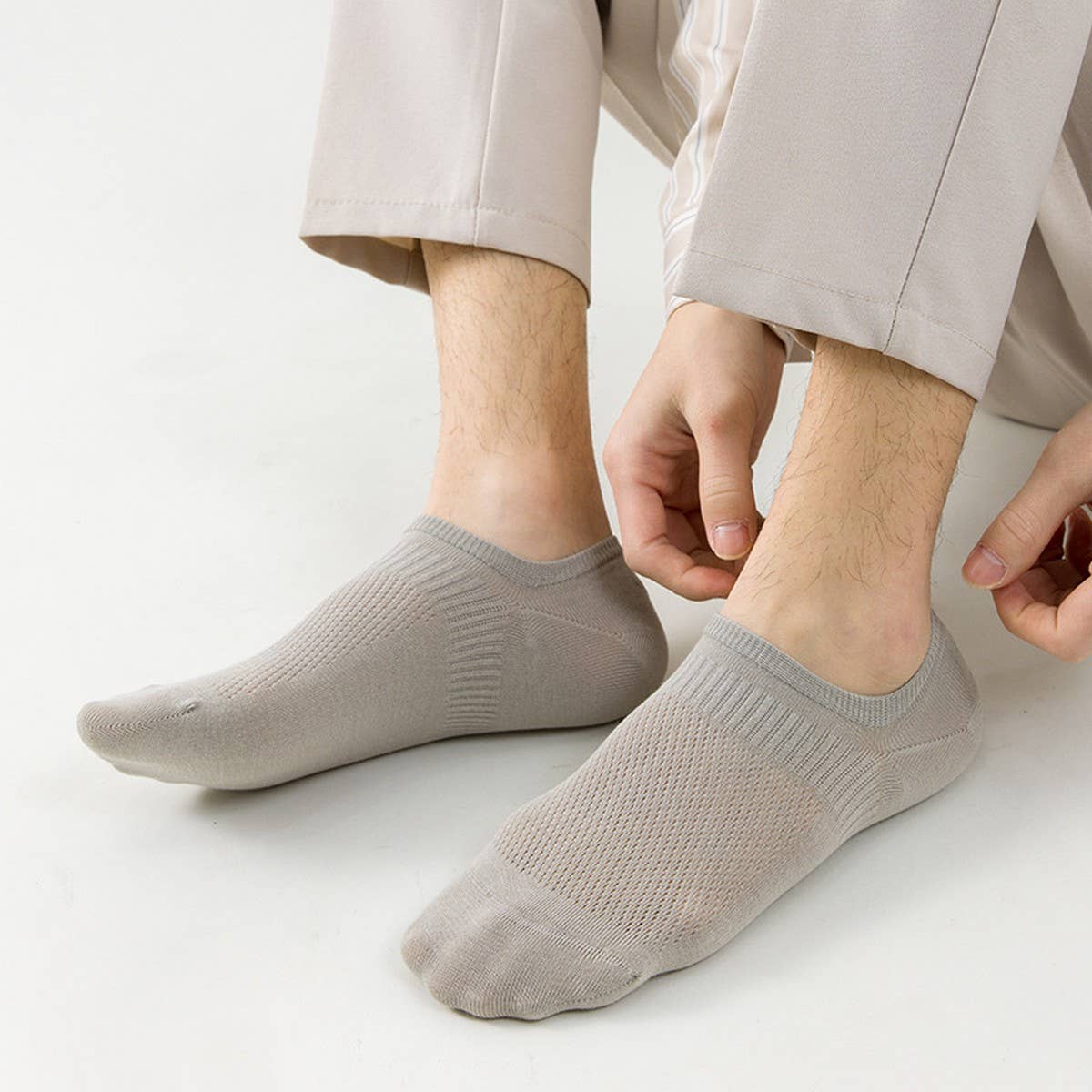 MENS BONELESS MESH SHALLOW INVISIBLE SOCKS_CWMS2011