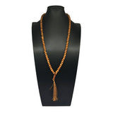 Wooden Bead Y-Shaped Tassel Handmade Beadednecklace_Cwmm4568