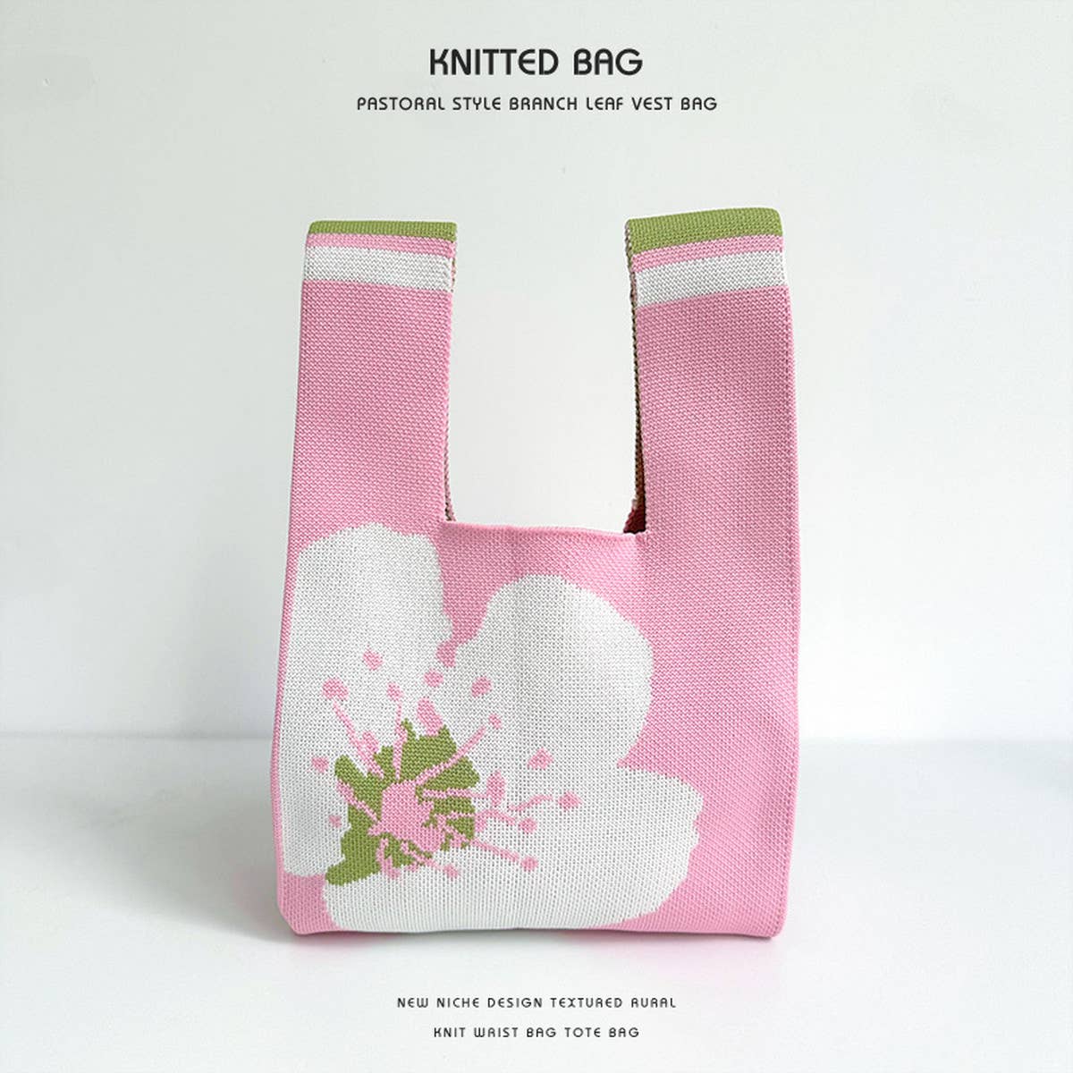 Cute Flower Knitted Wool Shoulder Handbag_Cwab2373