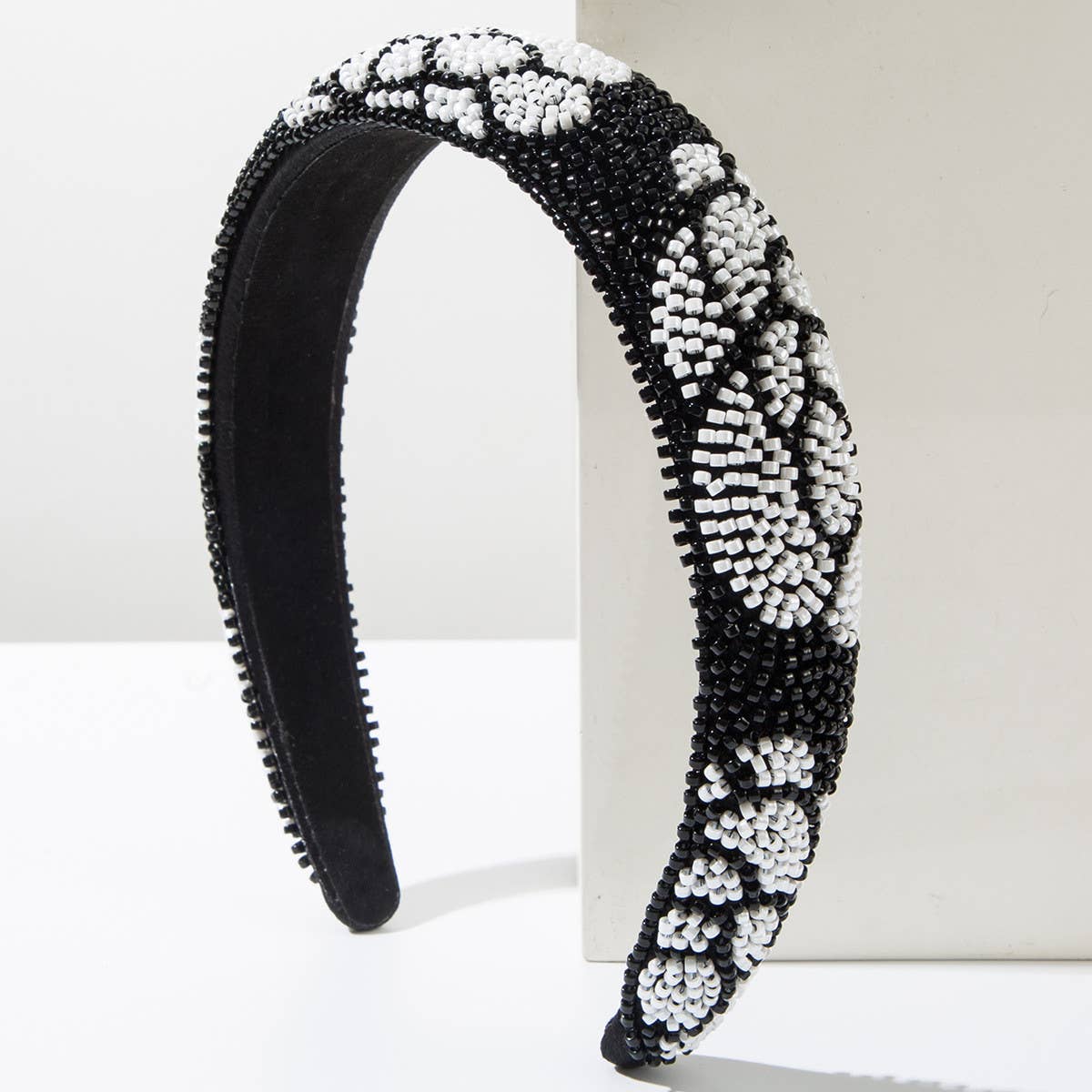 HAND SEWN RICE BEAD FLOWER HEADBAND_CWAHA1977