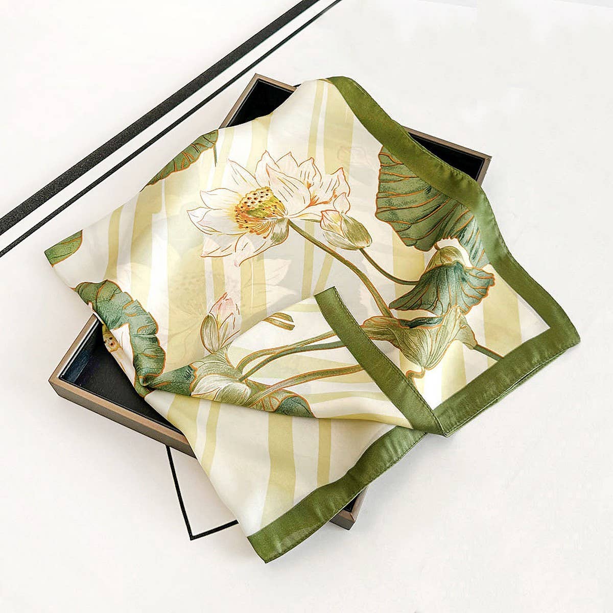 ELEGANT POLKA DOT SATIN SILK SCARF_CWASC0816