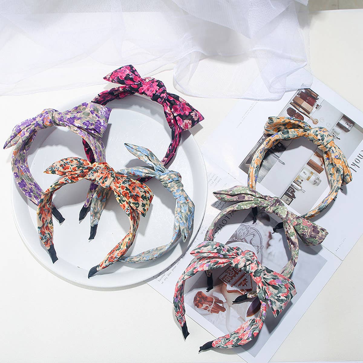 2024 RETRO PRINTED SIMPLE BOW HEADBAND_CWAHA1702