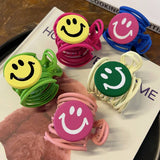 SMILEY FACE PONYTAIL HAIR CLAW CLIPS FOR WOMENS_CWAHA0291
