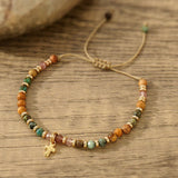 GOTHIC CROSS NATURAL SEMI PRECIOUS STONE BRACELET_CWAB4626