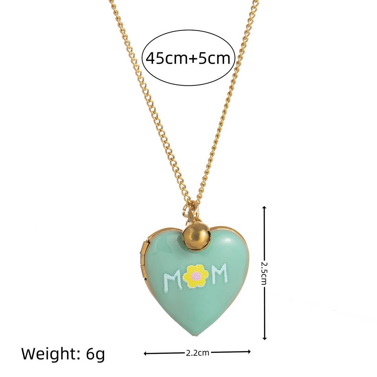 HEART LOCKET OVAL PHOTO NECKLACE GOLD PLATED_CWMM3919