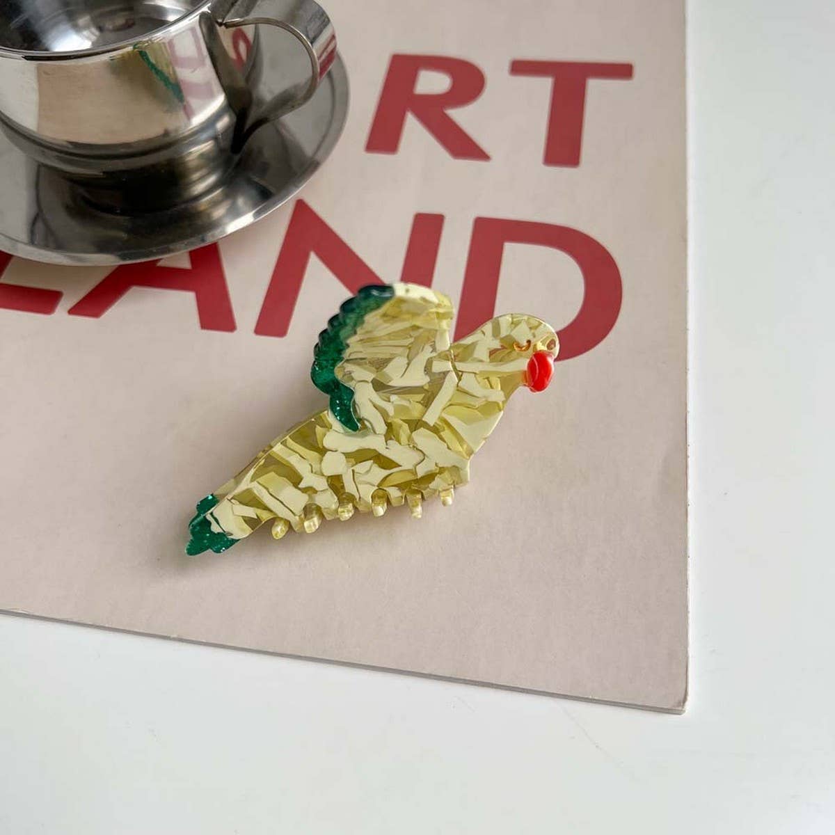 Bird Hair Claw Cetate Swan Peacock & Swallow Clip_Cwaha5763