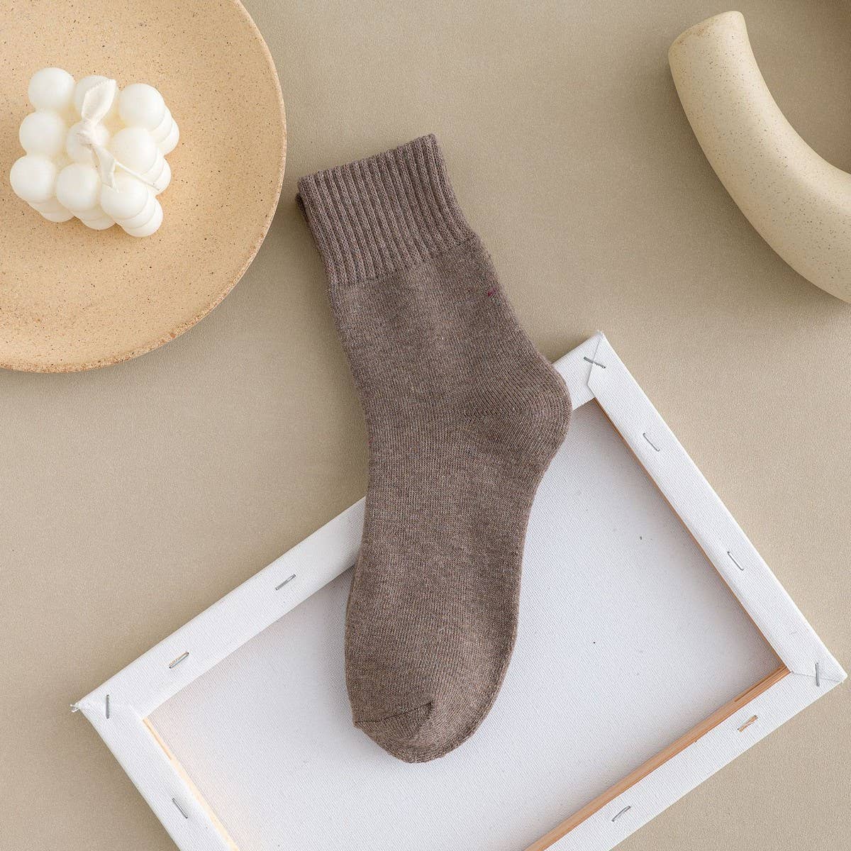 Winter Plus Velvet Thick Warm Terry Mid-Tube Socks_Cwms1391