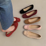 RED WEDGE BALLET FLATS FOR WOMEN FAIRY STYLE_CWSHF0090