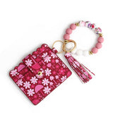 HEART PU CARD WALLET WITH BEADED KEYCHAIN_CWAB4944