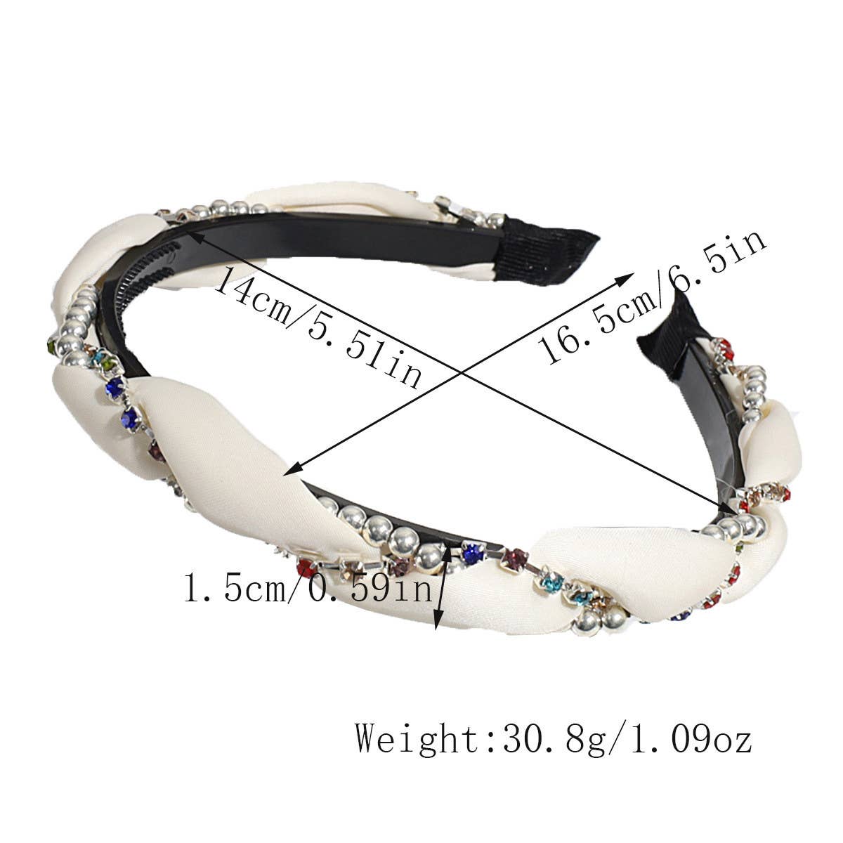 FASHION CROSS RHINESTONE BEADS HEADBAND_CWAHA2212