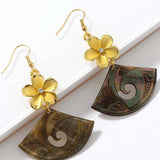 Womens Plumeria Long Fan-Shaped Earrings_Cwmm4272