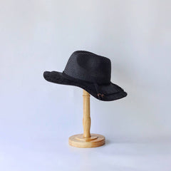 SUMMER WOMENS WIDE BRIM FUR RIMMED SUN HAT_CWAH3505