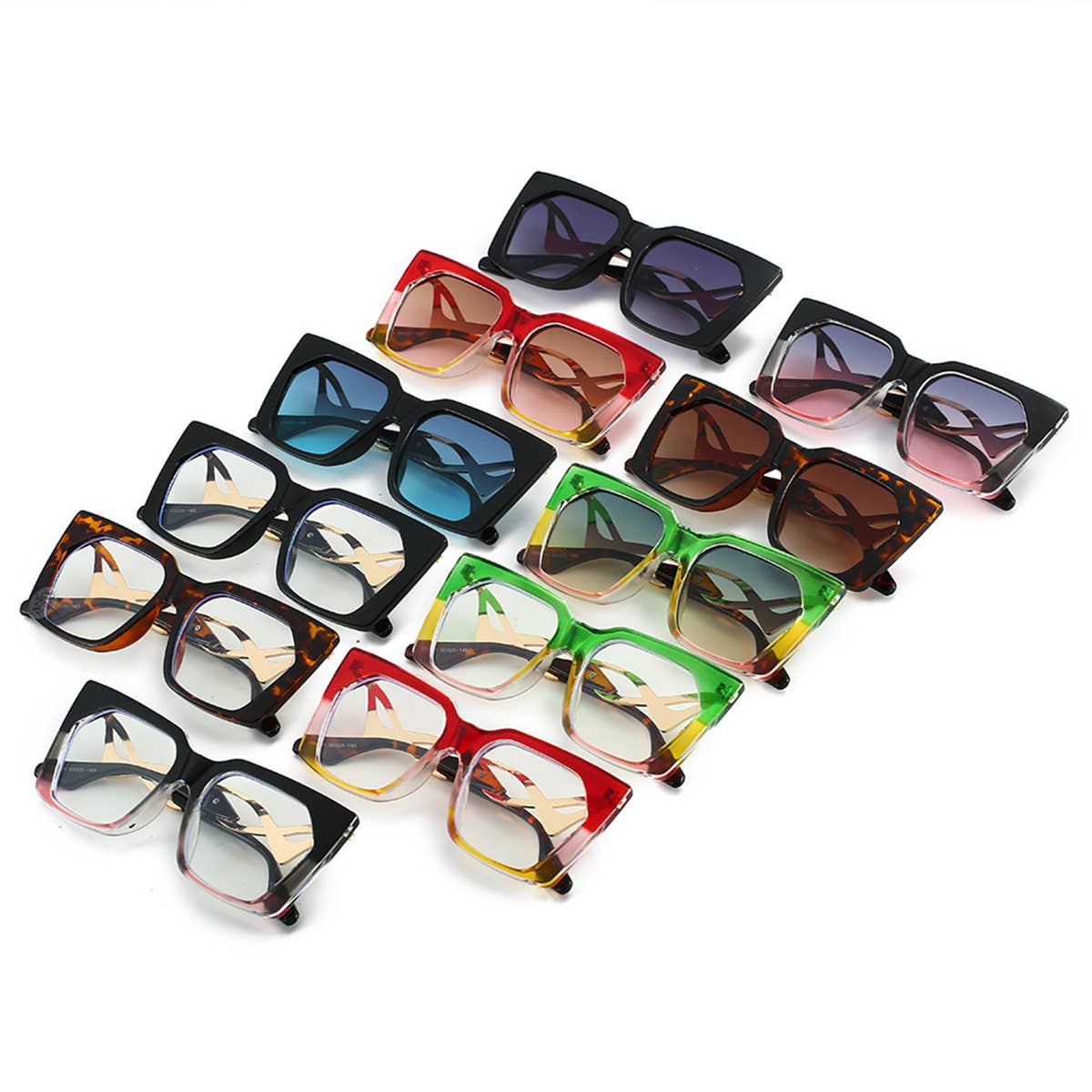 CAT EYE CURVED TEMPLE FASHION SUNGLASSES_CWASG0536