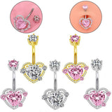 HEART CZ BELLY RING HYPOALLERGENIC BESTSELLER_CWMM9194