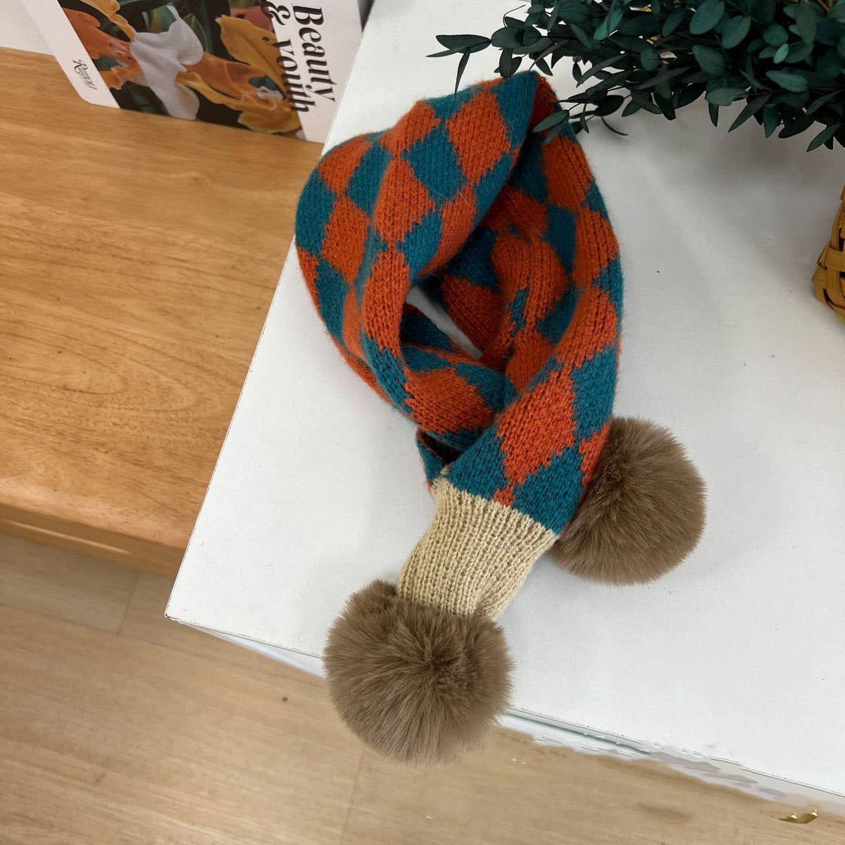 KNIT SCARF COZY WINTER CROSS NECK WARMER FOR KIDS_CWASC2101