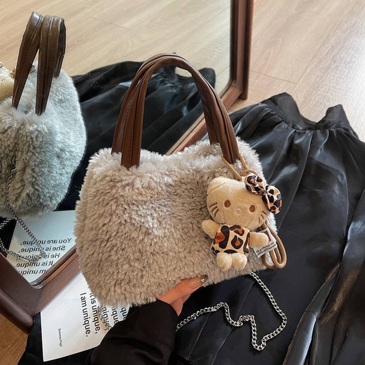 Winter Handbag Shoulder Crossbody Plush Bag_Cwab3963