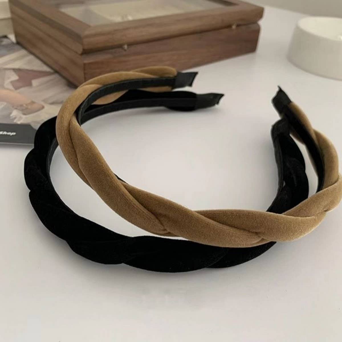 Simple Solid Color Braided Headband Women_Cwaha07742