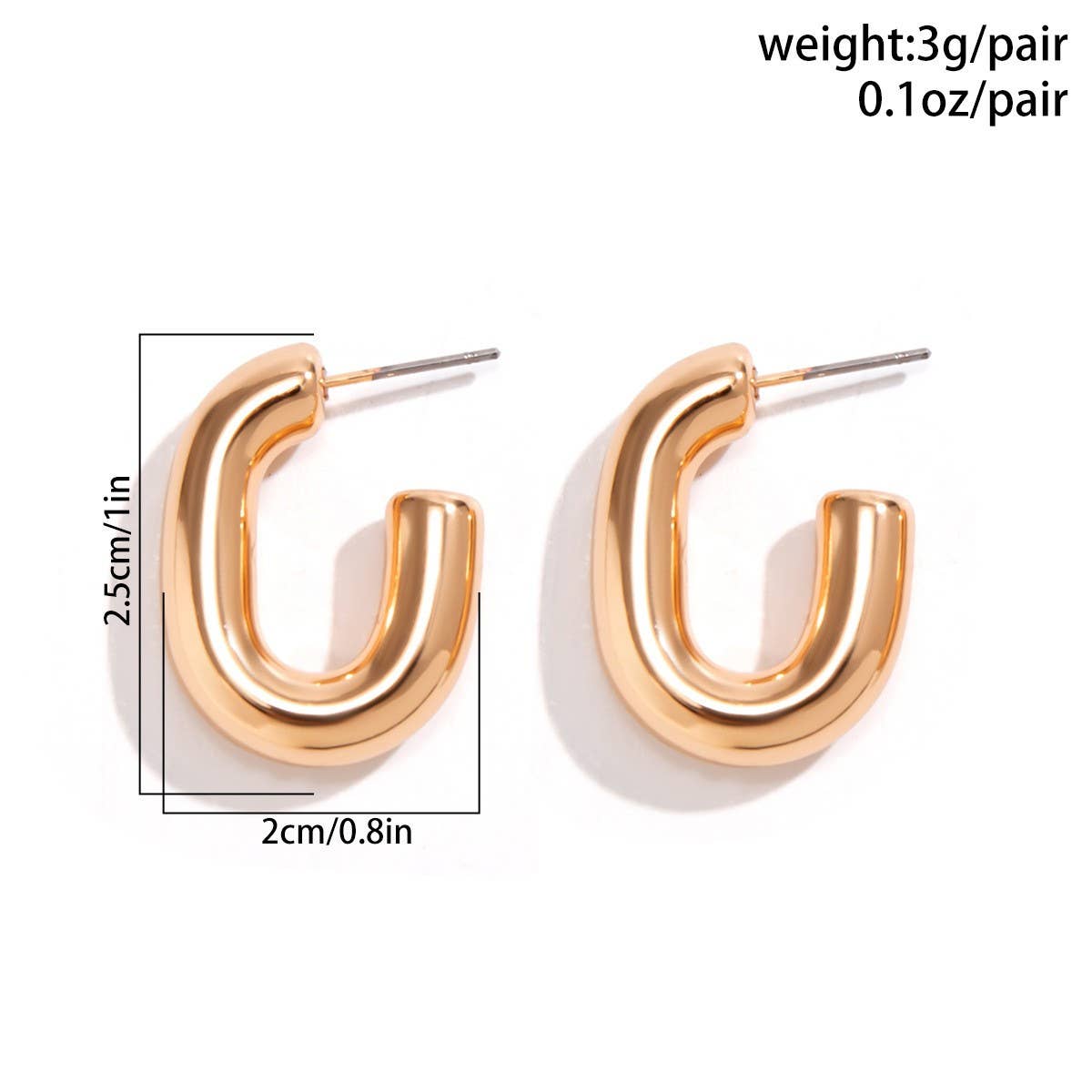 METAL WIND CIRCULAR RING THICK CHAIN EARRINGS_CWAJE1153