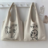 ONE SHOULDER LARGE CAPACITY PRINTED CANVAS BAG_CWAB2192