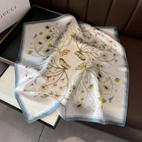 SIMPLE FLORAL SILK SCARF 100 MULBERRY SILK_CWASC0552