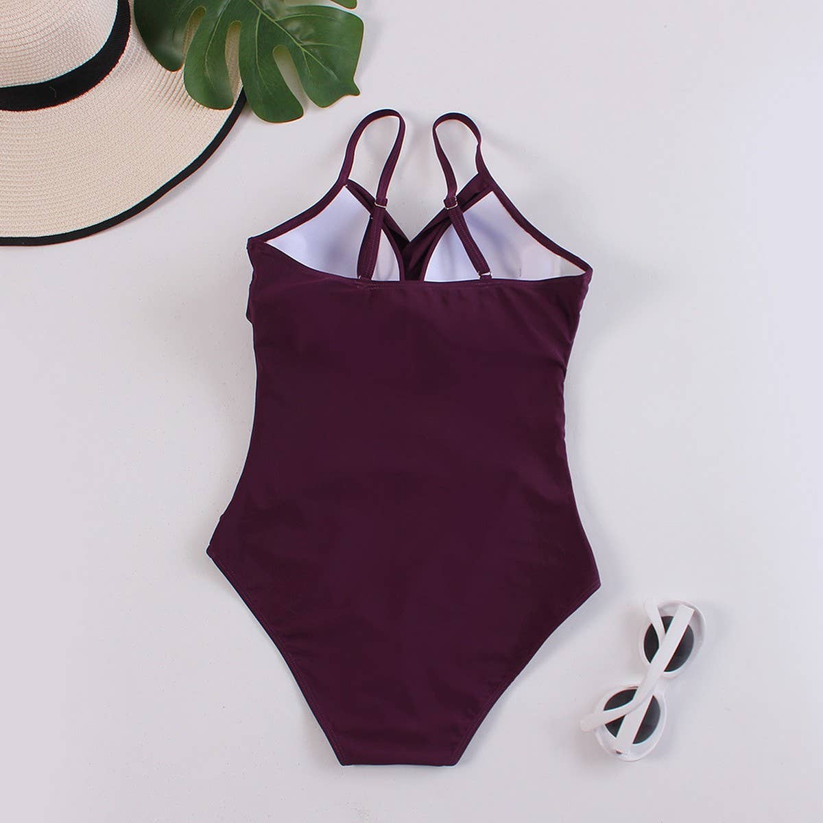 SOLID COLOR JUMPSUIT SEXY BIKINI SWIMSUIT_CWMW0154
