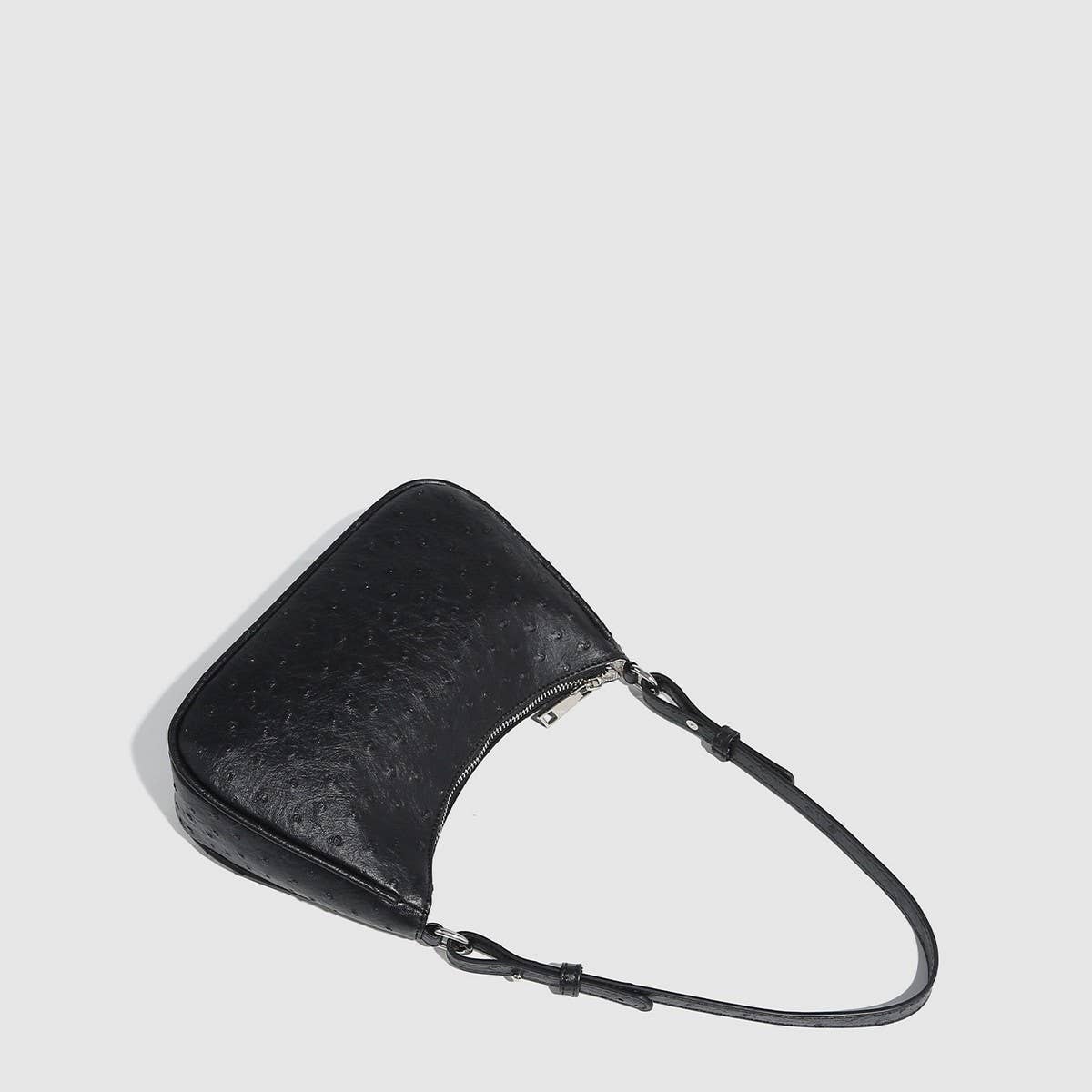 OSTRICH TEXTURE ADJUSTABLE UNDERARM HANDBAG_CWAB5692