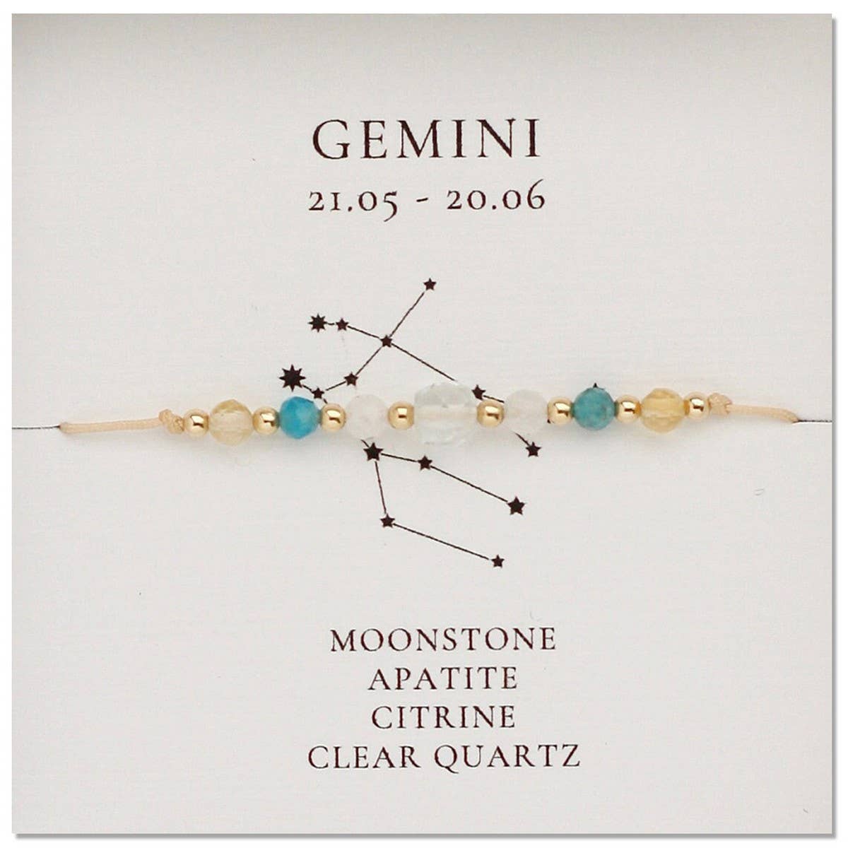 NATURAL STONE COMBINATION ZODIAC BEADED BRACELET_CWAB4627