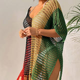 COLORFUL SEXY TASSEL HOLLOW BIKINI BEACH COVER UP_CWMW0669