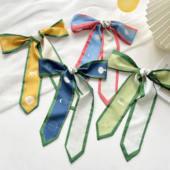 Zodiac Print Skinny Scarf For Hair And Bag Tie_Cwasc0736