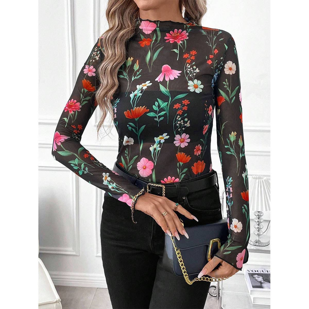 SEXY LEOPARD PRINT MESH FITTED T SHIRT_CWTBLL3423