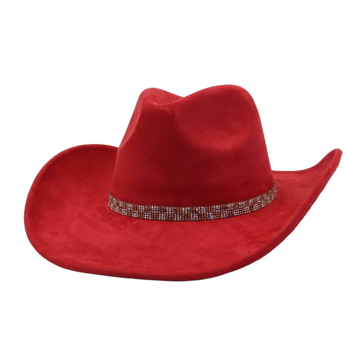 Western Ethnic Soft Suede Cowboy Fedora Hat_Cwah04400