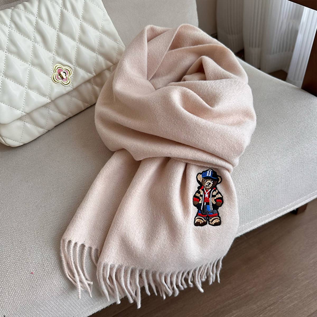 BRITISH PLAID BEAR SCARF UNISEX WINTER WARM WRAP_CWASC1496