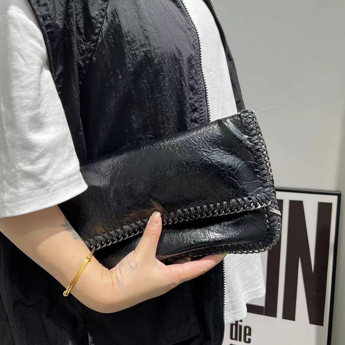 Women'S Vintage Fashion Soft Leather Clutch Bag_Cwab2606