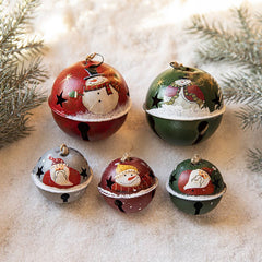 IRON SANTA BELL VINTAGE XMAS TREE HANGING DECOR_CWMM9793