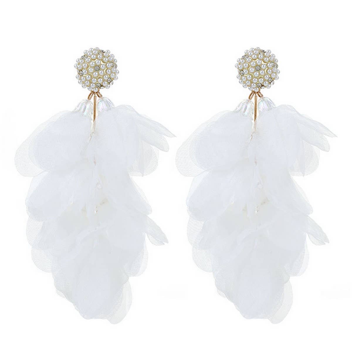 BOLD FOUR COLOR TASSEL EARRINGS STATEMENT DROPS_CWMM6175