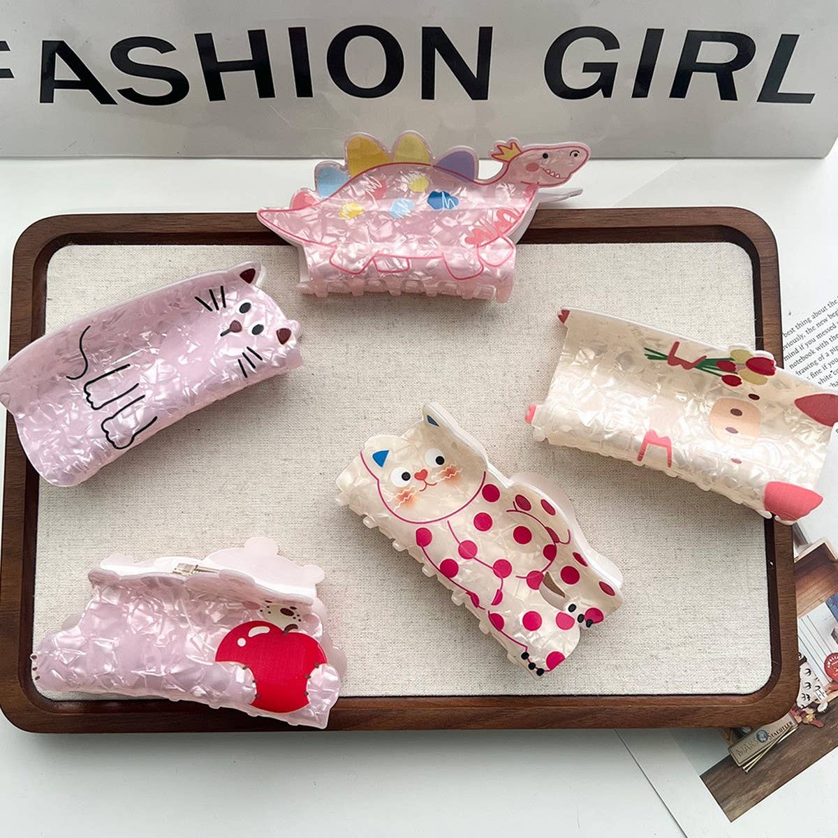 CUTE DINOSAUR PET HAIR CLAW ACRYLIC ANIMAL CLIP_CWAHA5830