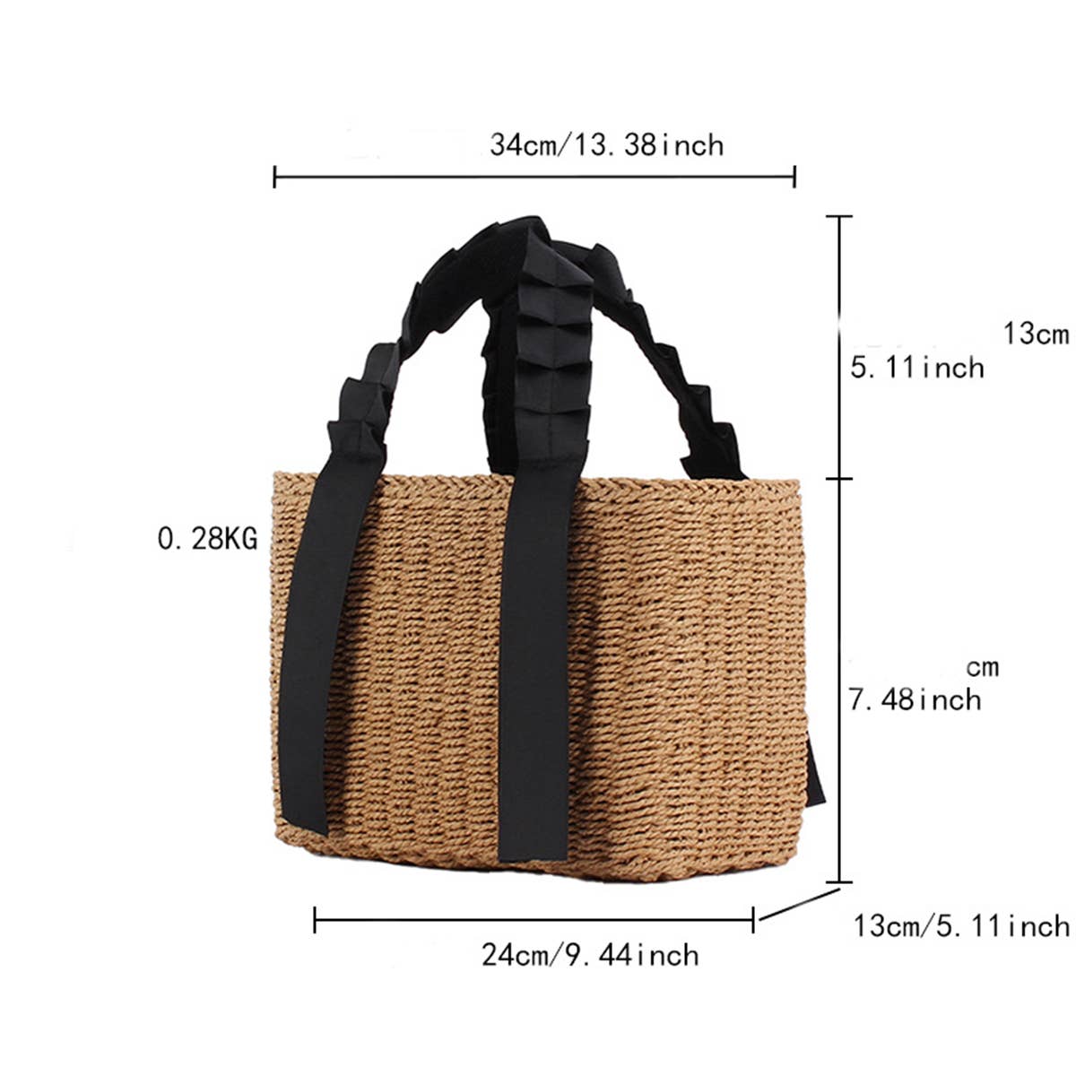 SIMPLE PORTABLE SOLID COLOR STRAW BAG_CWAB2093