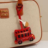 BUS LEATHER KEYCHAIN COFFEE CUP BAG CHARM_CWMM7876