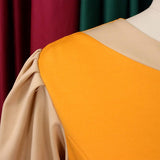 LONG SLEEVED TIE STRAP COLOR BLOCKED DRESS_CWDSD6163