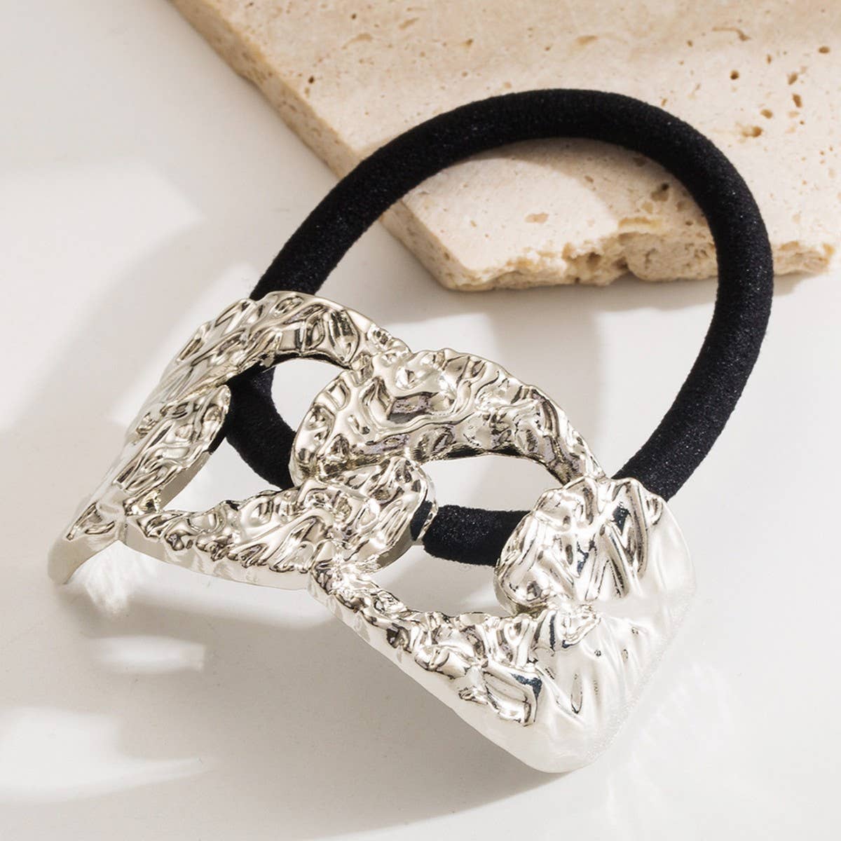 MINIMALIST DOUBLE ARC HOLLOW METAL HAIR TIE_CWAHA6236