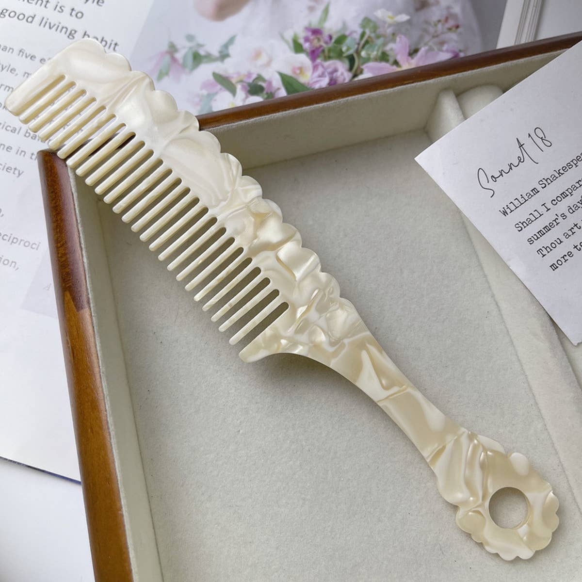 RETRO TORTOISESHELL COLOR HANDLE WAVY COMB_CWMM1082