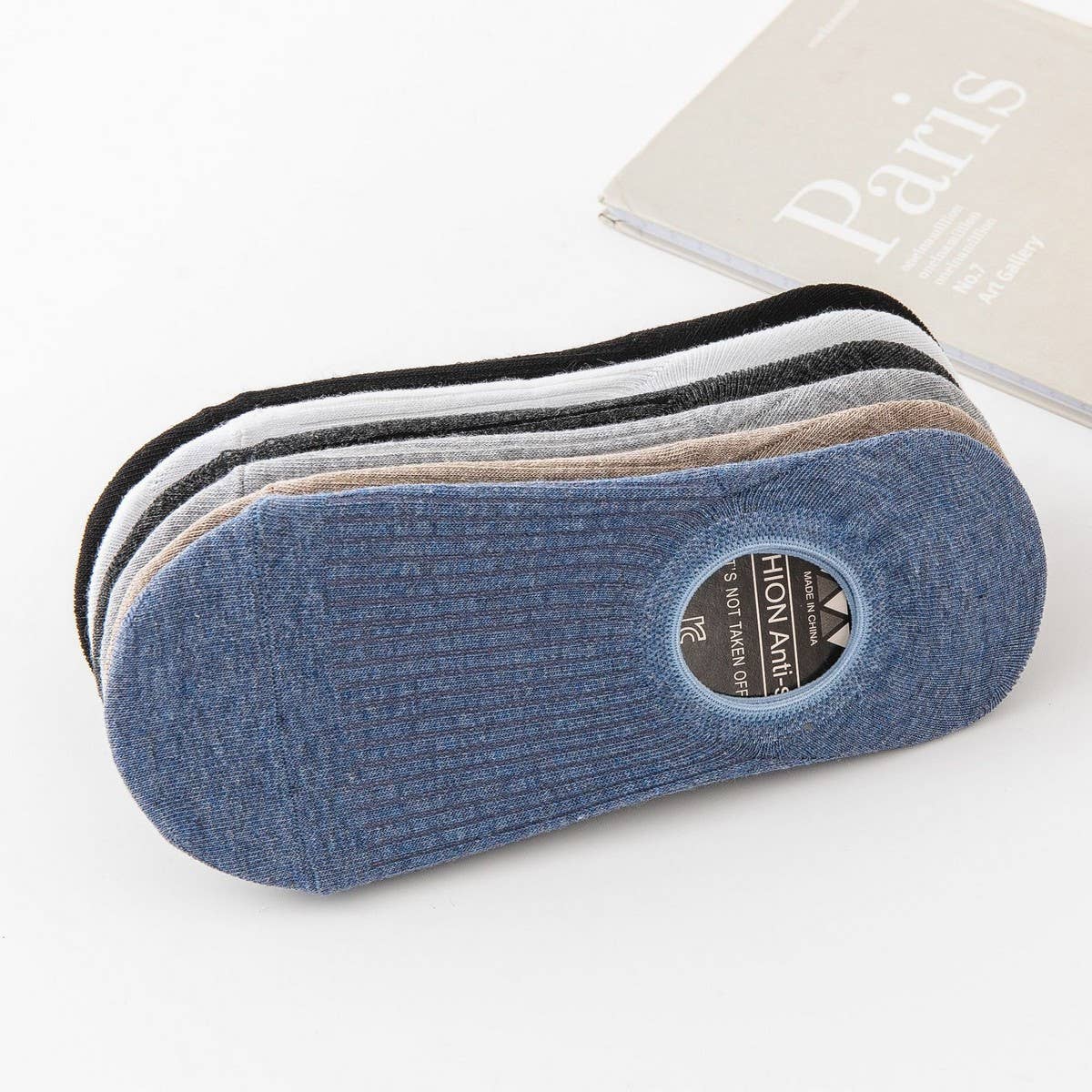 ALL MATCH SOLID COLOR SILICONE BOAT SOCKS FOR MEN_CWMS2033