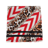 LEOPARD CHAIN TWILL SQUARE SCARF SPRING WRAP_CWASC0668