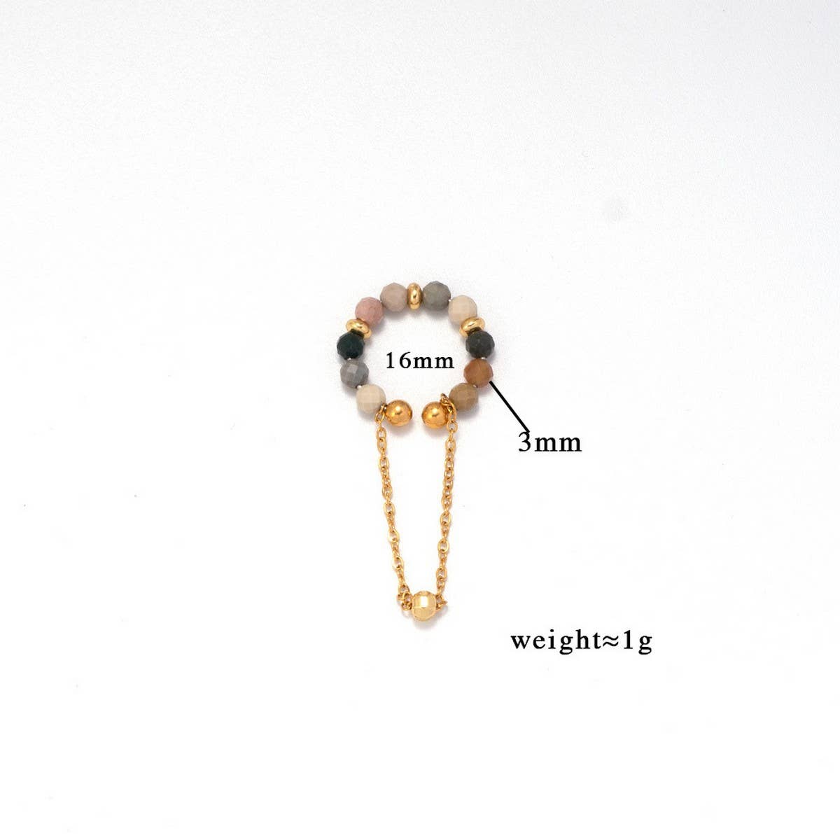 NATURAL STONE EAR CUFF FOR NON PIERCED EARS_CWMM7540