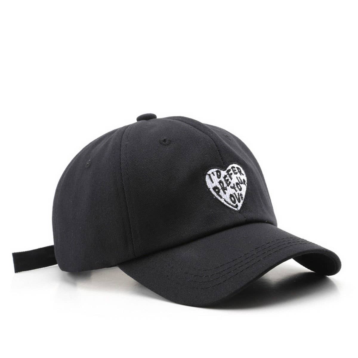 Vintage Heart Embroidered Cotton Baseball Cap Cwah2855