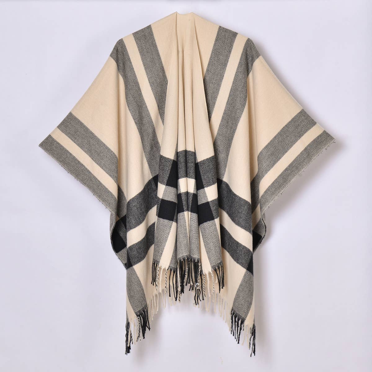 REVERSIBLE PLAID FAUX CASHMERE SCARF WINTER WRAP_CWASC0945