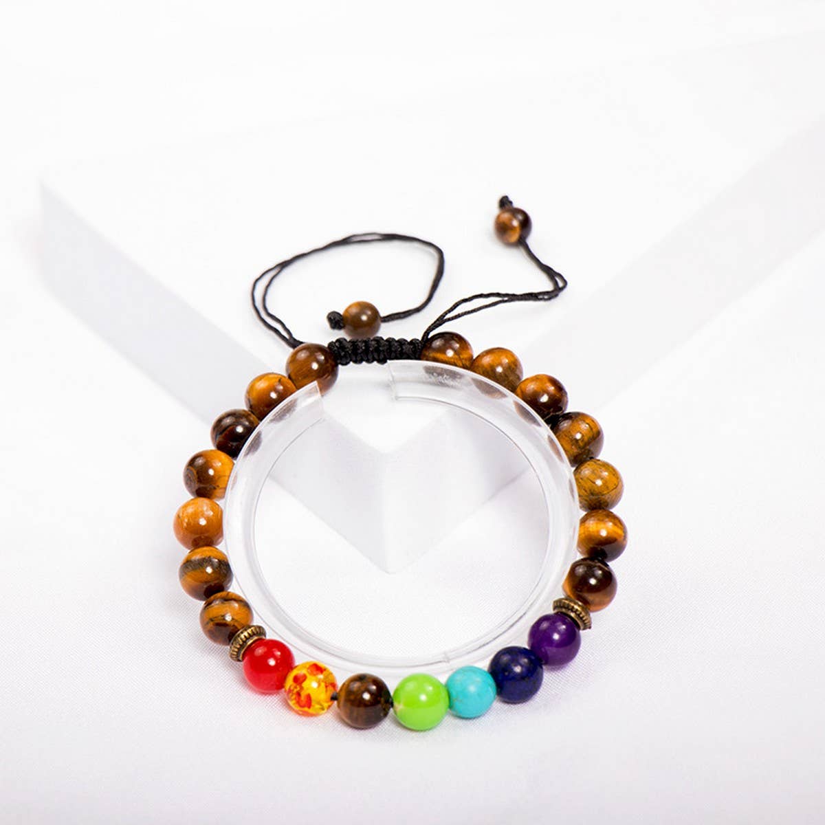 Tiger Eye Colorful Frosted Stone Bracelet_Cwasc0702