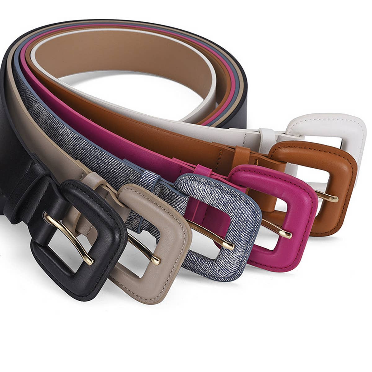 Women New Fashion Buckle Simple Belt_Cwabe0369