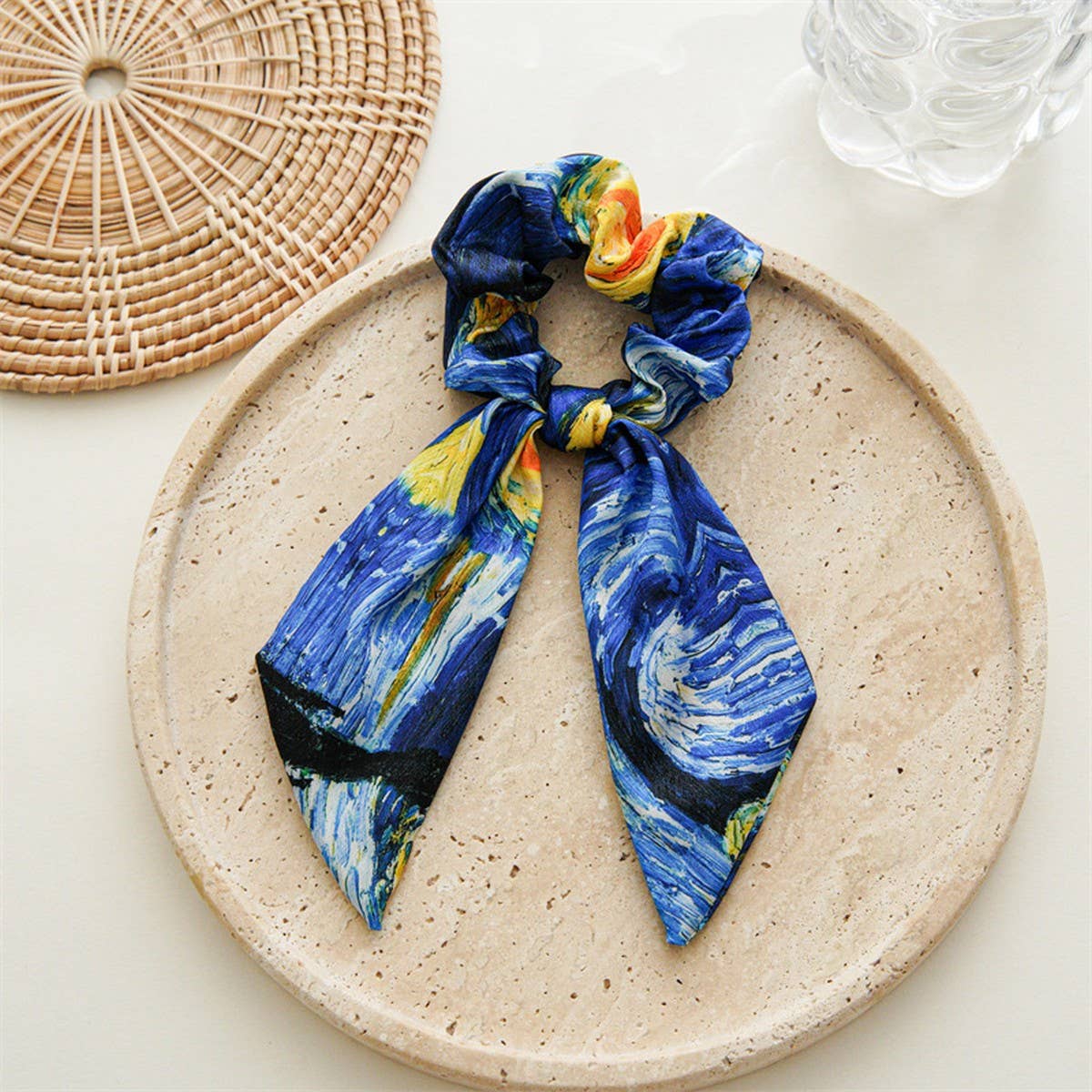 OIL PAINTING BOW PONYTAIL HAIRBAND HAIRACCESSORIES_CWAHA4164