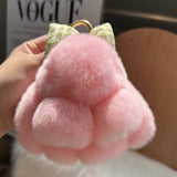 CUTE PLUSH DOLL BOW BUNNY CAR KEYCHAIN PENDANT_CWMM2477